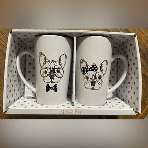 His and Hers French Bulldog Mugs (Two 16 oz. Mugs)